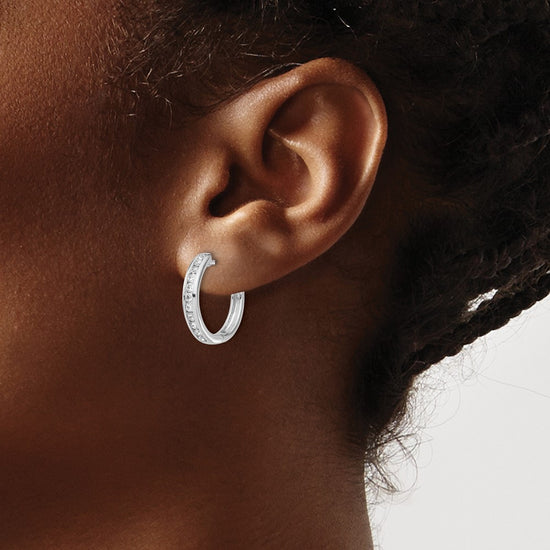 Diamond Hinged Hoop Earrings