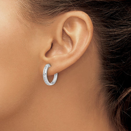 Diamond Hinged Hoop Earrings