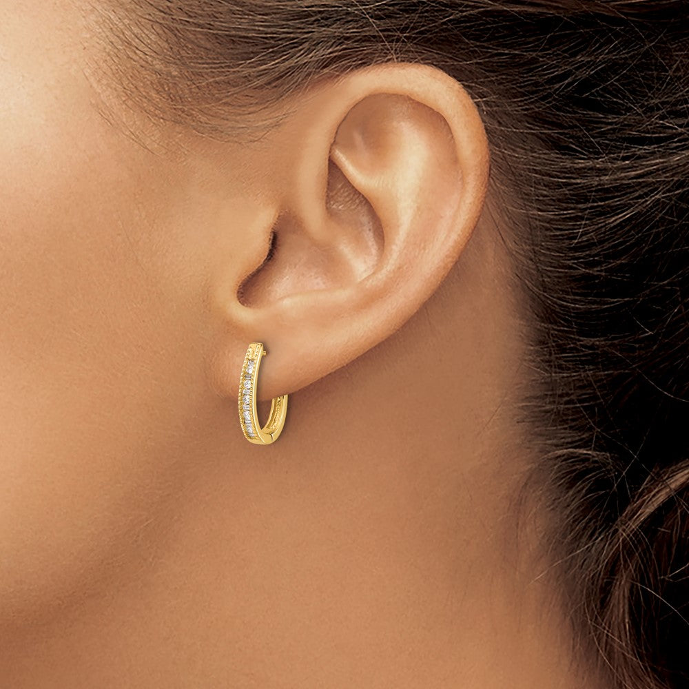 Diamond Hinged Hoop Earrings