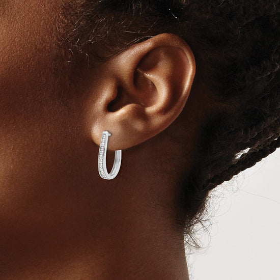 Diamond Hinged Hoop Earrings