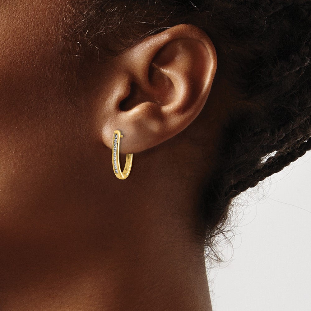 Diamond Hinged Hoop Earrings