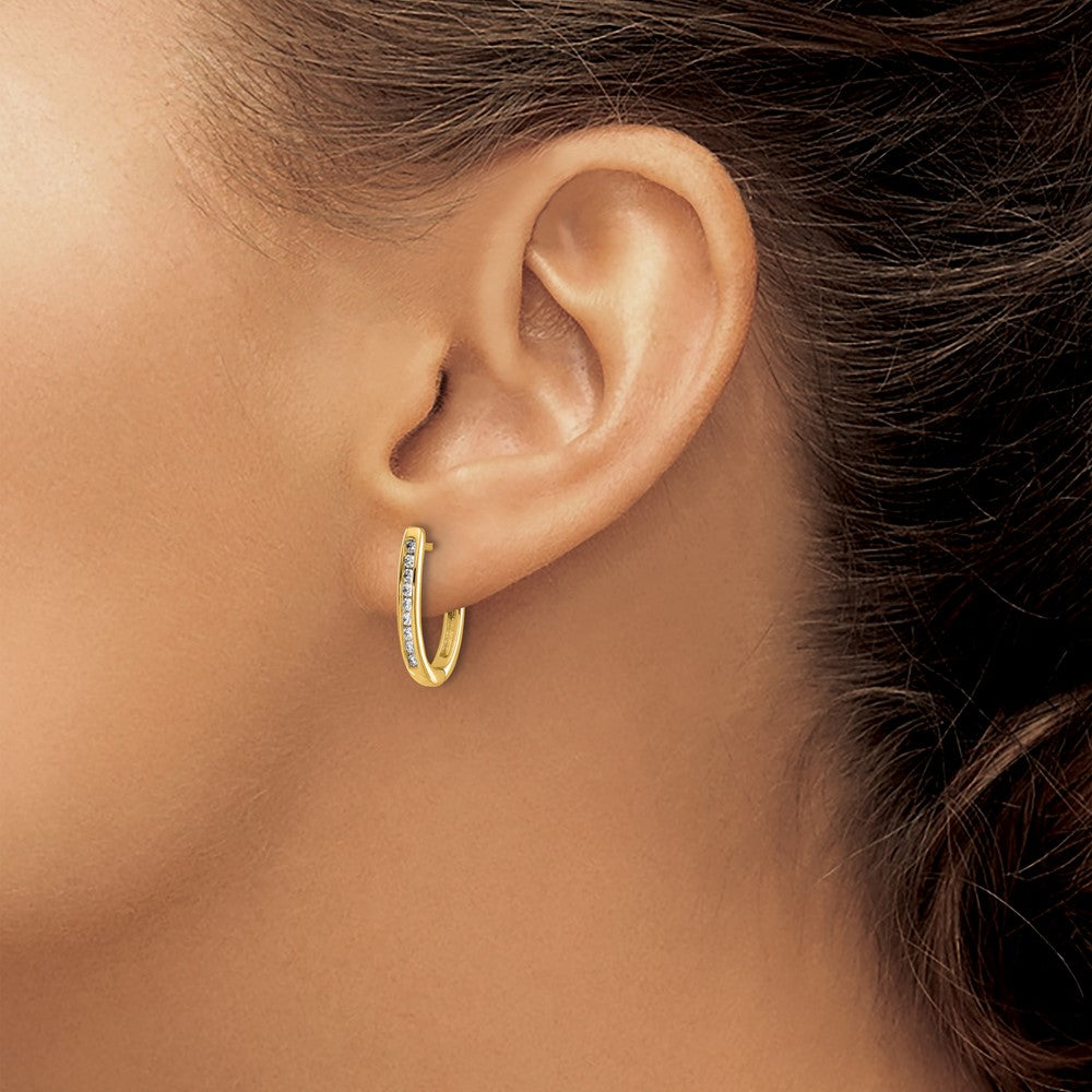 Diamond Hinged Hoop Earrings