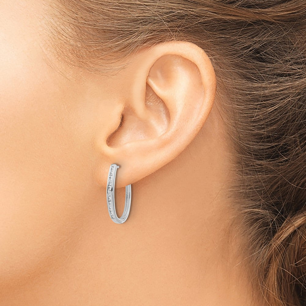 Diamond Hinged Hoop Earrings