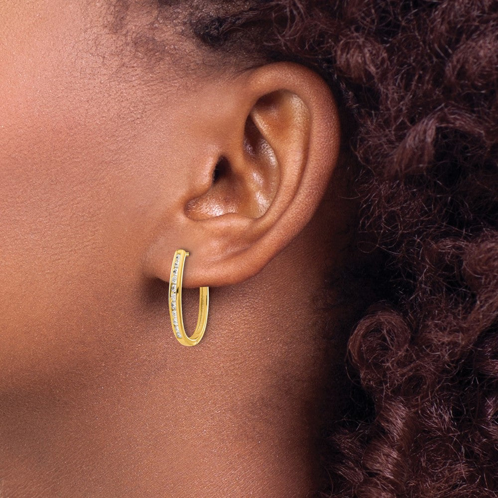 Diamond Hinged Hoop Earrings