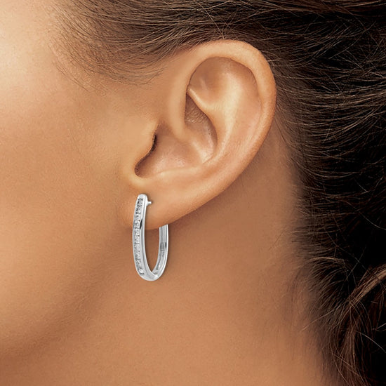 Diamond Hinged Hoop Earrings