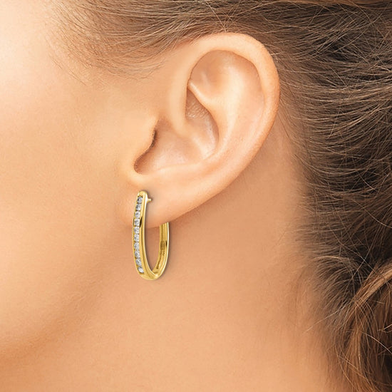 Diamond Hinged Hoop Earrings