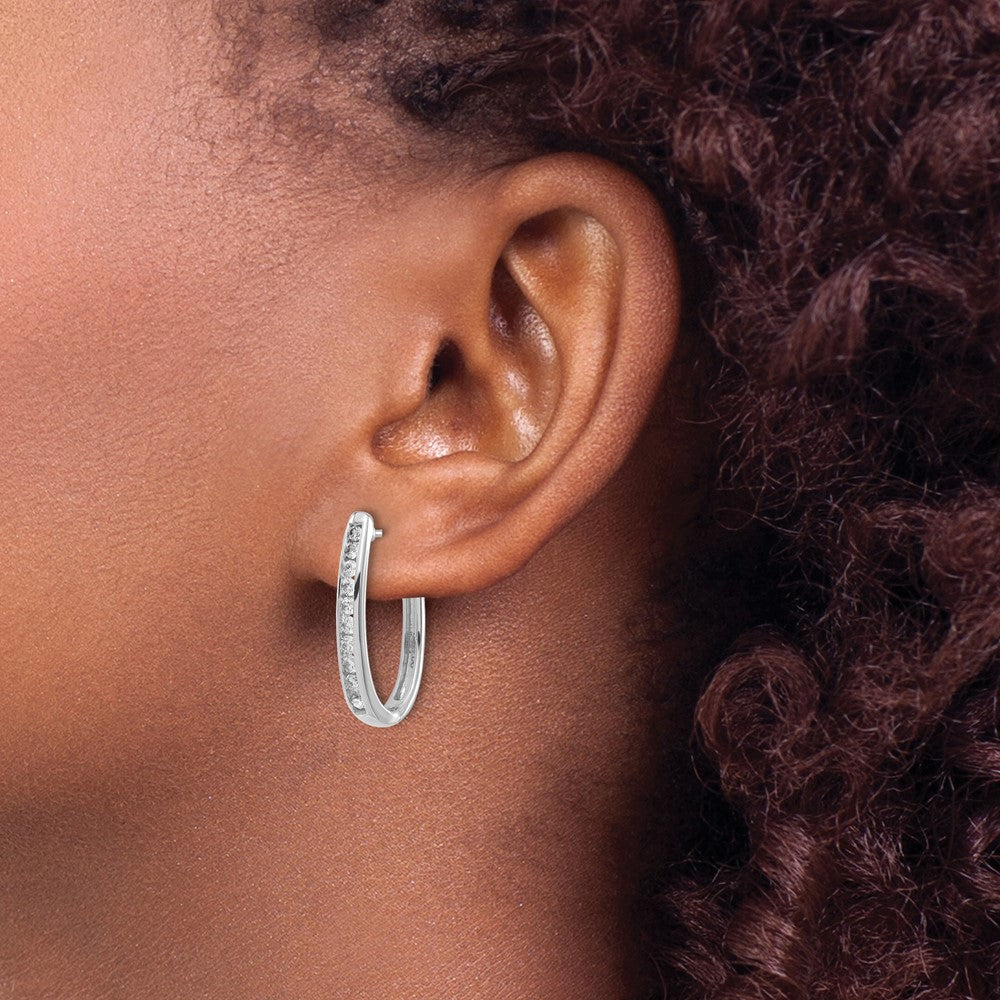 Diamond Hinged Hoop Earrings