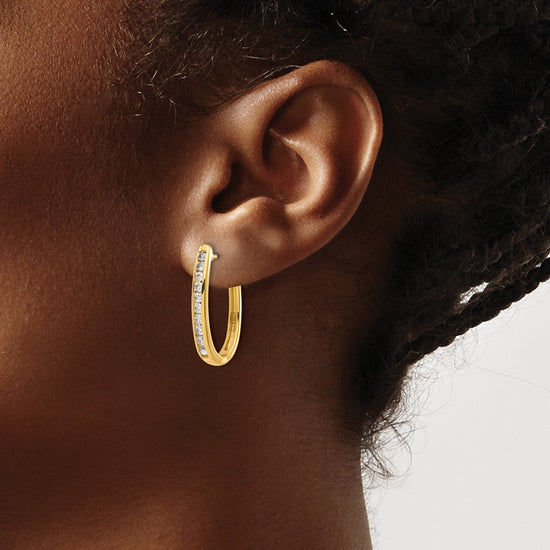Diamond Hinged Hoop Earrings