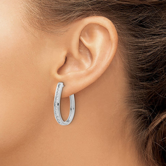 Diamond Hinged Hoop Earrings