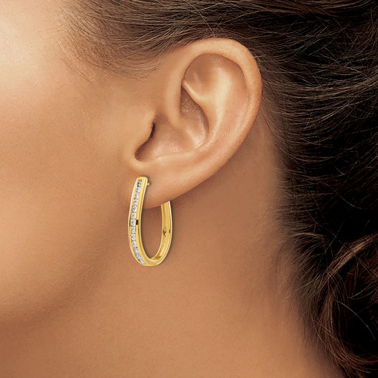 Diamond Hinged Hoop Earrings