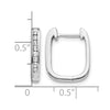 14k White Gold 1/4 carat Diamond Channel-set Square Hinged Hoop Earrings