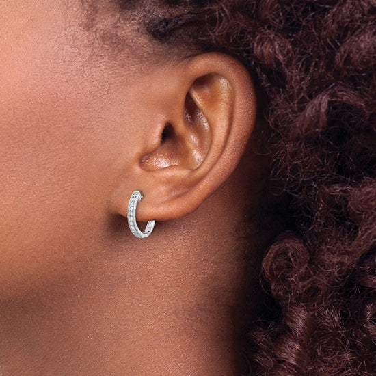 Diamond Hinged Hoop Earrings