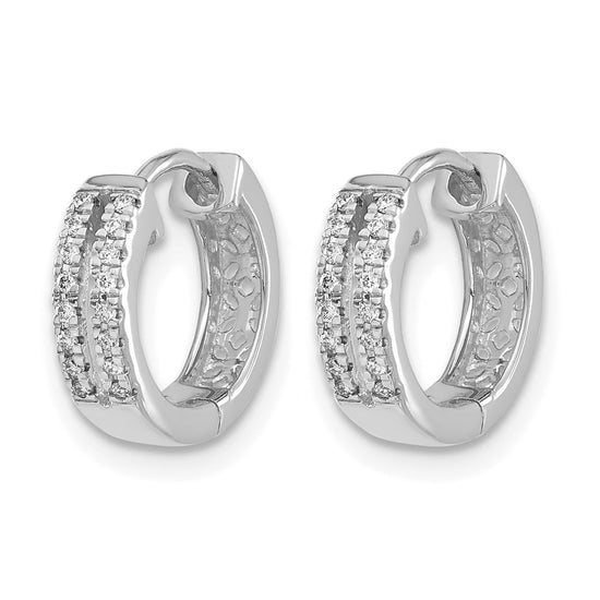 Gold Diamond Hinged Hoop Earrings