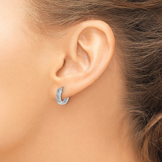 Gold Diamond Hinged Hoop Earrings