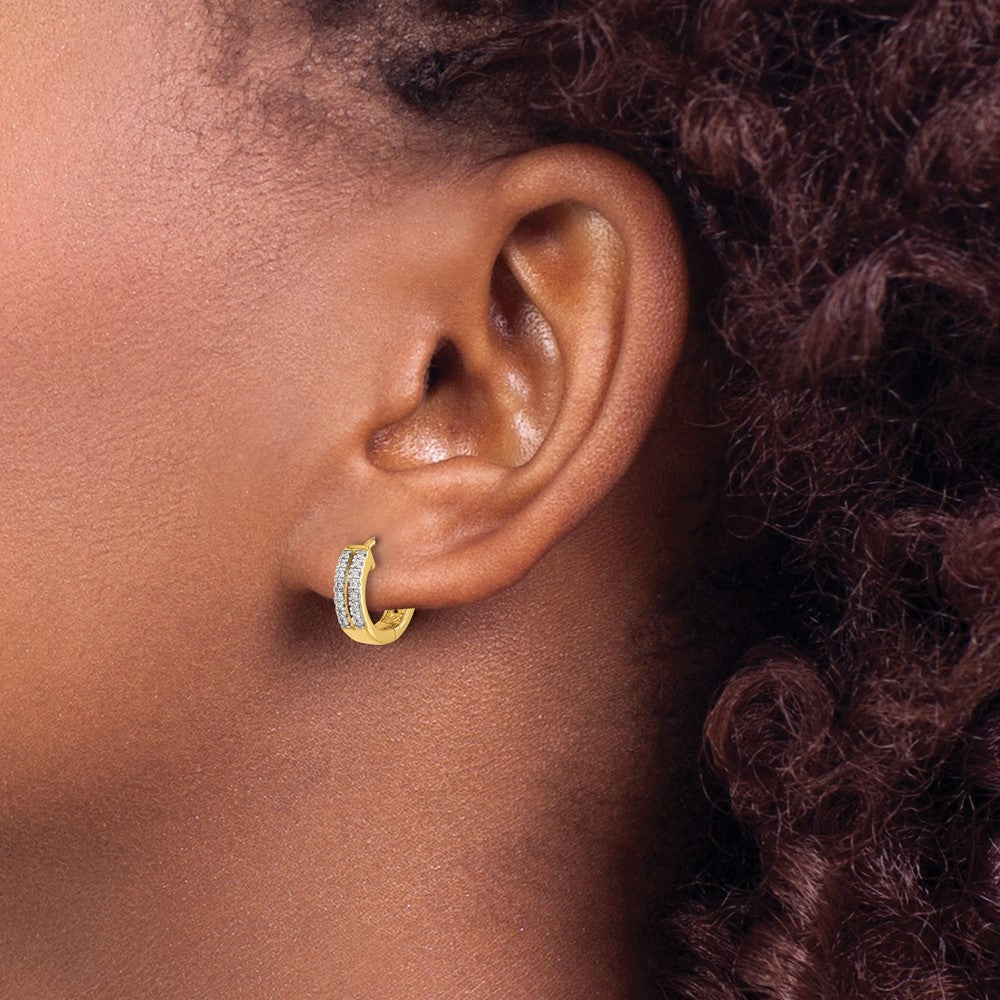 Gold Diamond Hinged Hoop Earrings