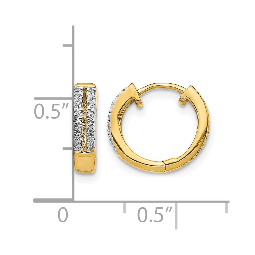 Gold Diamond Hinged Hoop Earrings