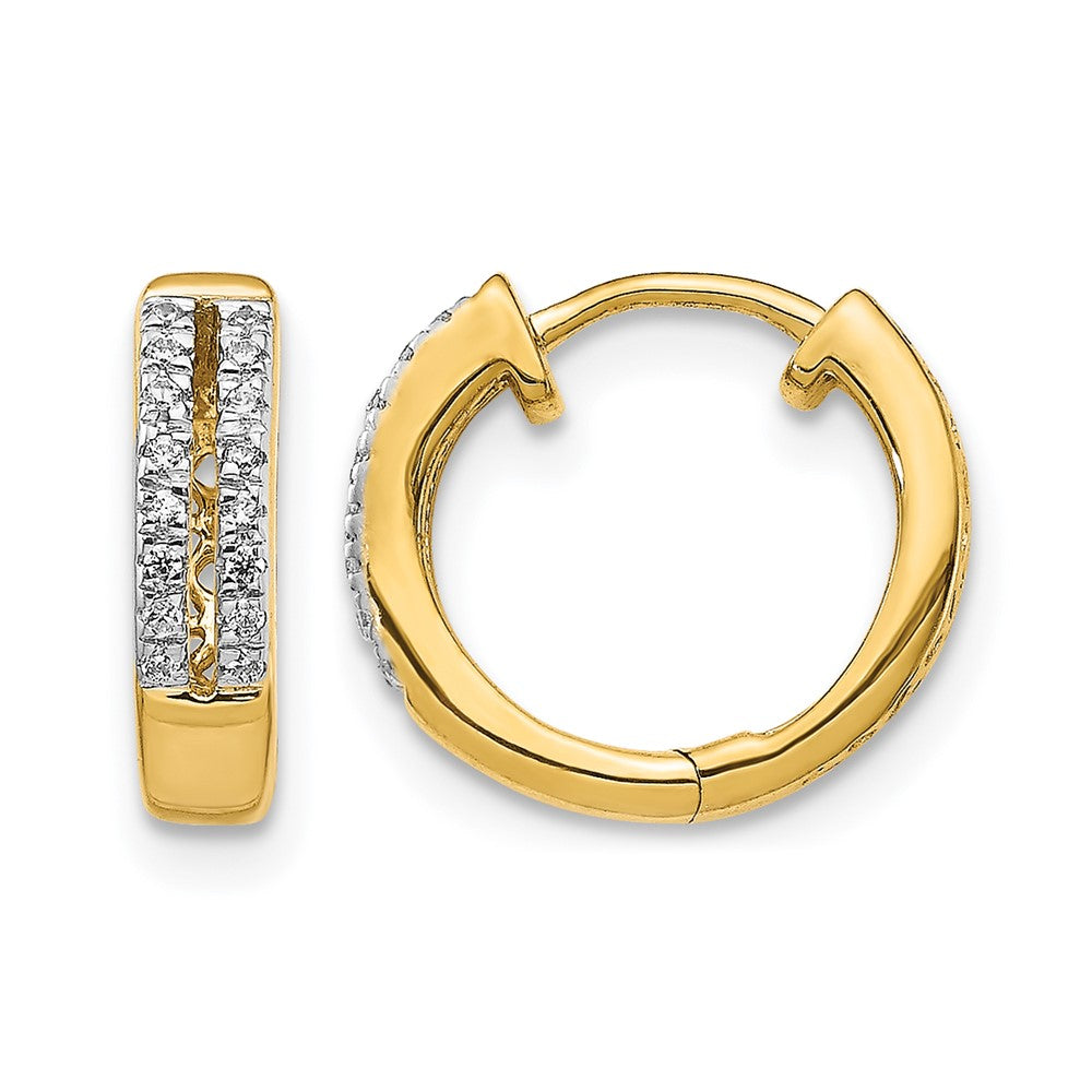 Gold Diamond Hinged Hoop Earrings