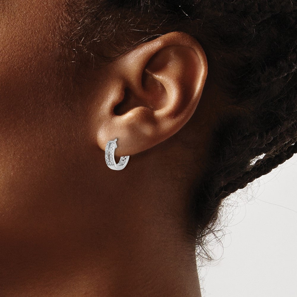 Diamond Hinged Hoop Earrings