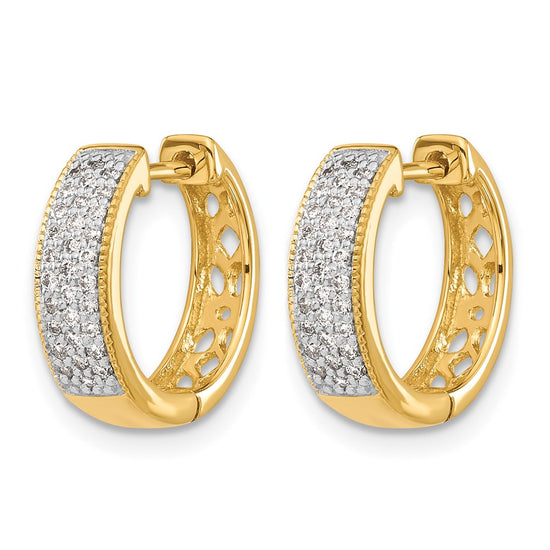 Gold Diamond Hinged Hoop Earrings