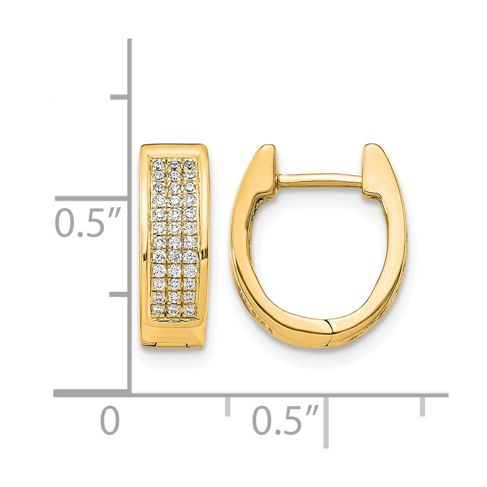 Gold Diamond Hinged Hoop Earrings