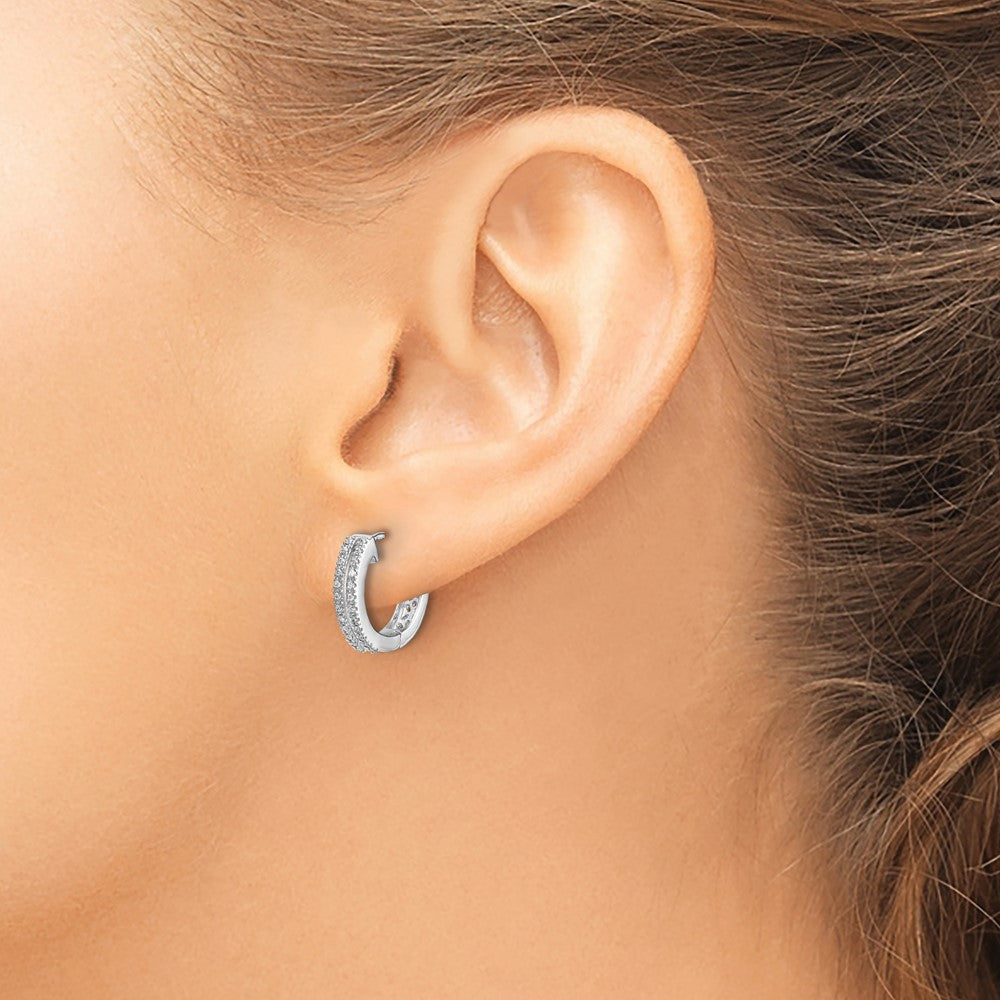 Gold Diamond Hinged Hoop Earrings