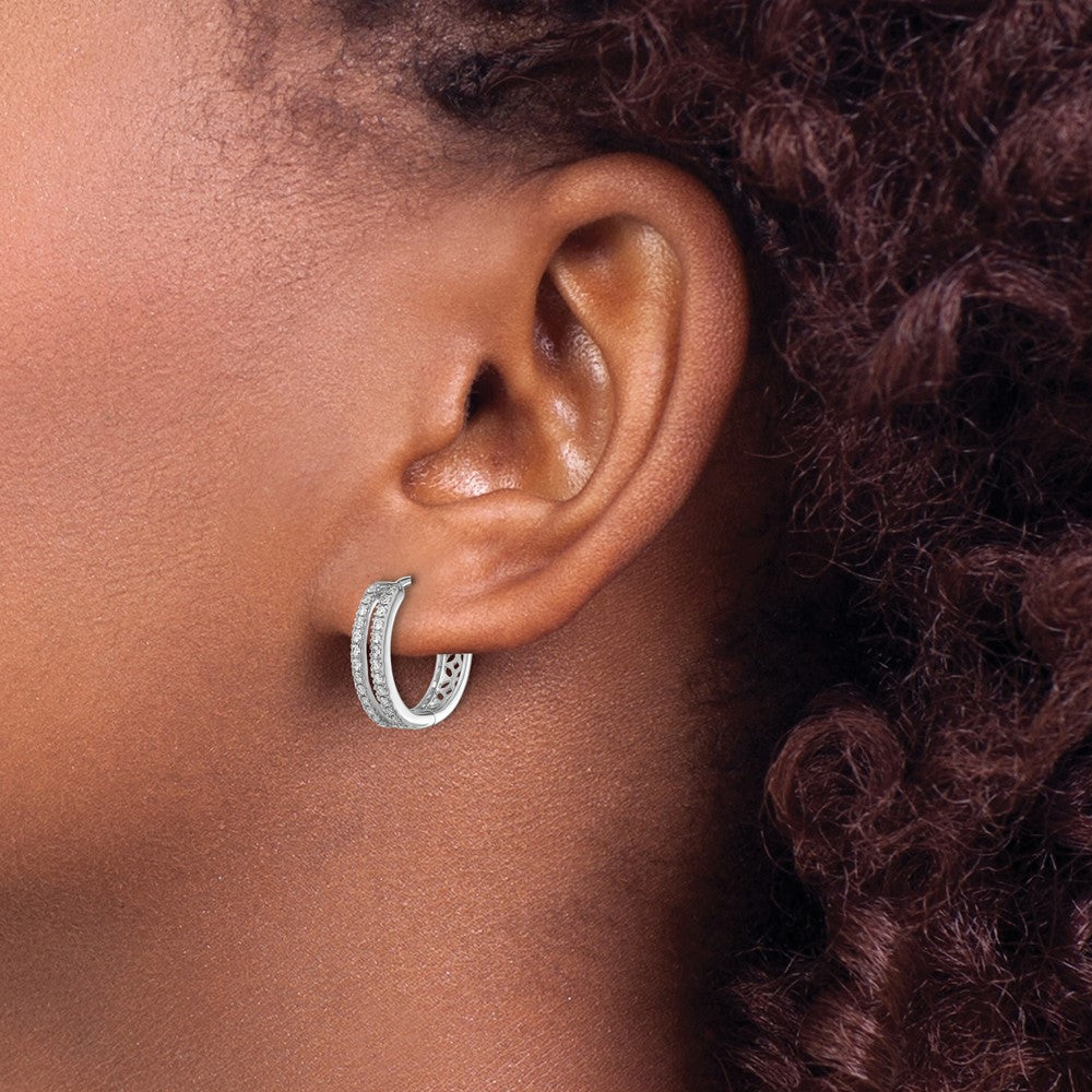 Gold Diamond Hinged Hoop Earrings