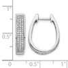 14k White Gold 3/8 carat Diamond Pave Large Hinged Oval Hoop Earrings