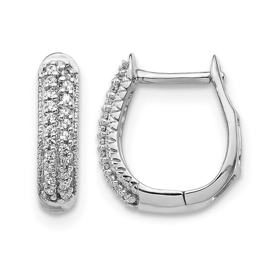 Gold Diamond Hinged Hoop Earrings