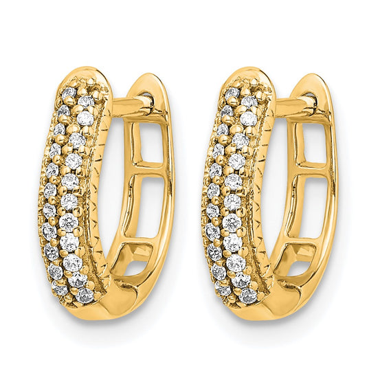 Gold Diamond Hinged Hoop Earrings