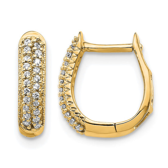 Gold Diamond Hinged Hoop Earrings