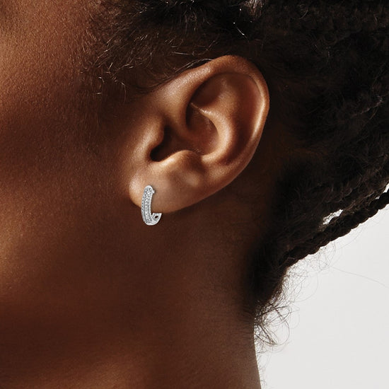 Gold Diamond Hinged Hoop Earrings