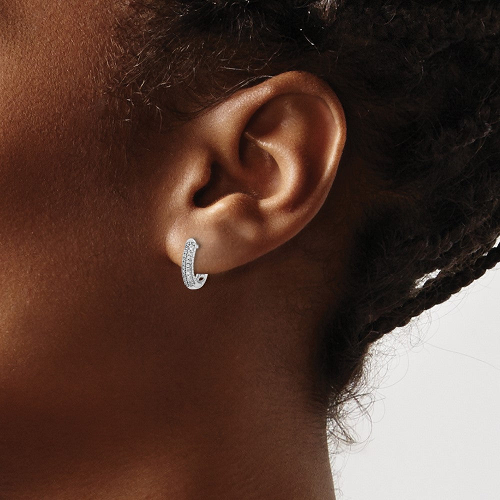 Gold Diamond Hinged Hoop Earrings