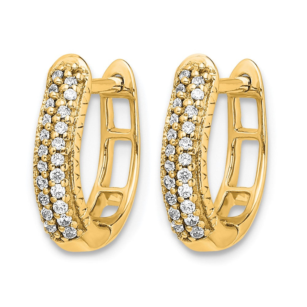 Gold Diamond Hinged Hoop Earrings