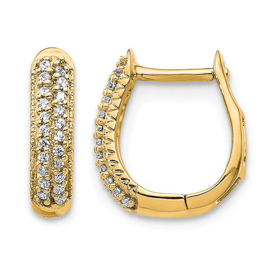 Gold Diamond Hinged Hoop Earrings