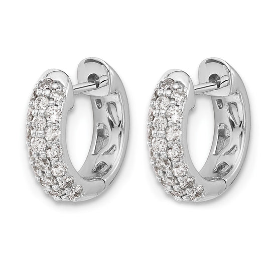 Gold Diamond Hinged Hoop Earrings
