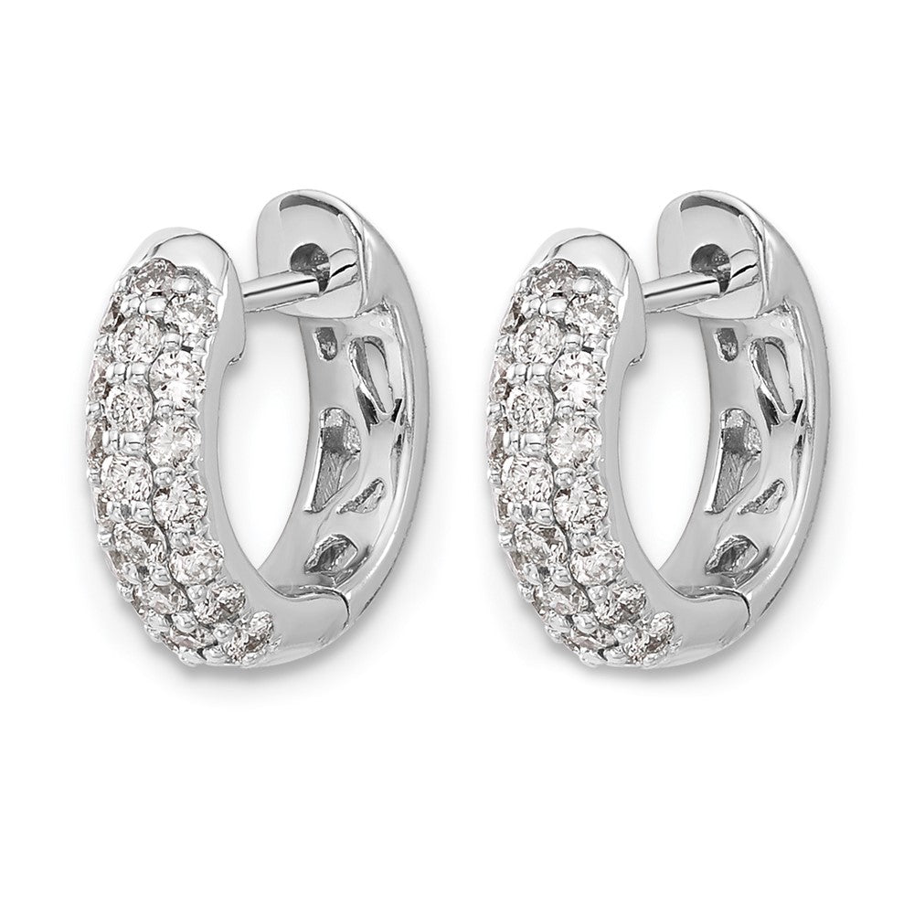 Gold Diamond Hinged Hoop Earrings