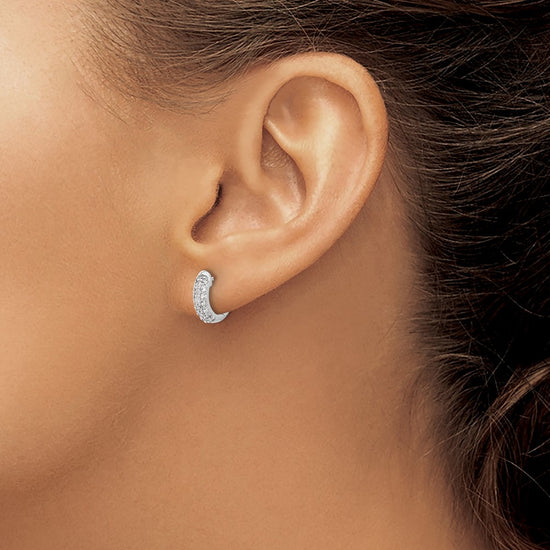 Gold Diamond Hinged Hoop Earrings