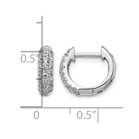 Gold Diamond Hinged Hoop Earrings