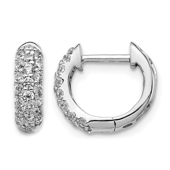 Gold Diamond Hinged Hoop Earrings