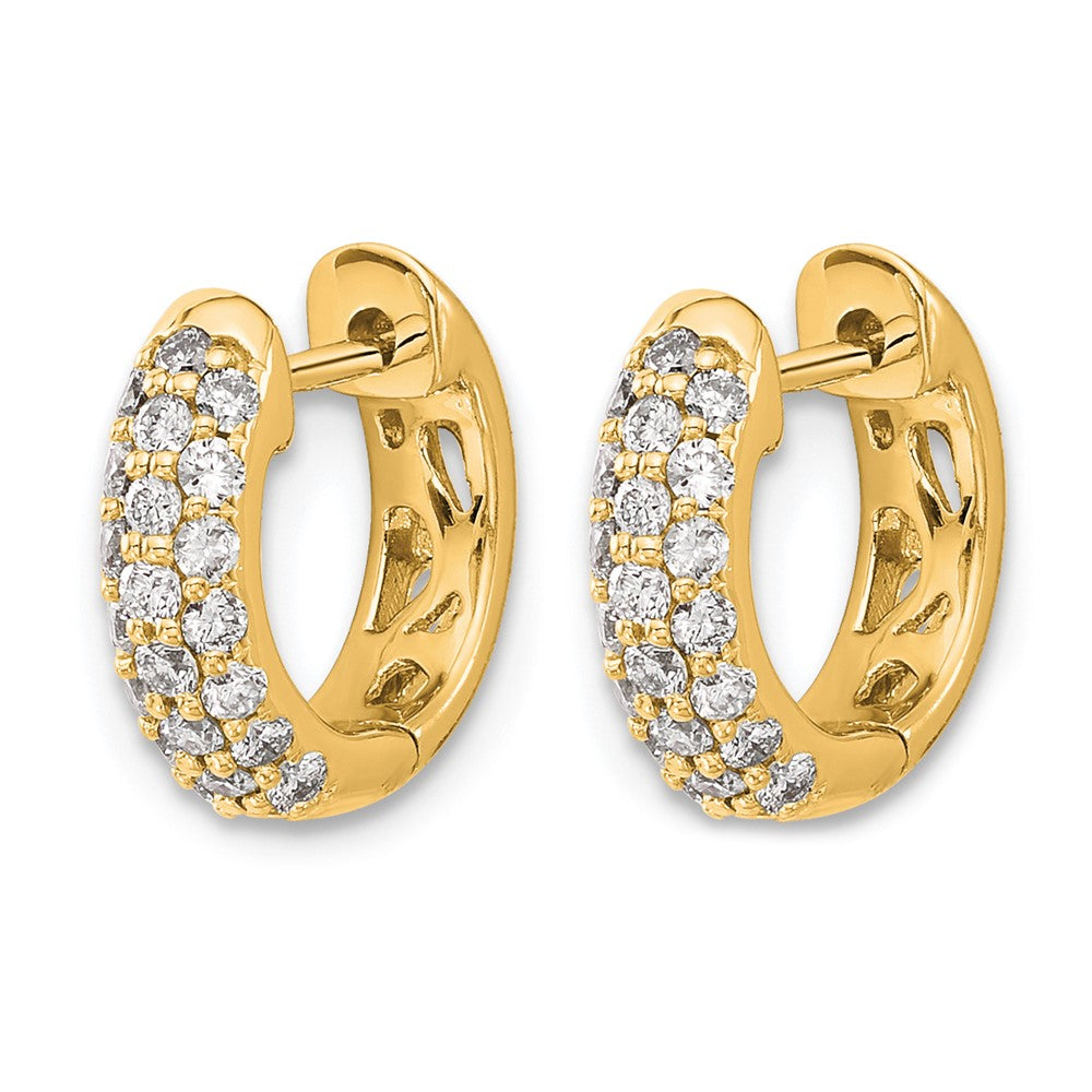 Gold Diamond Hinged Hoop Earrings