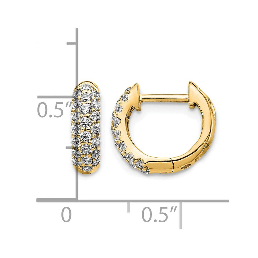 Gold Diamond Hinged Hoop Earrings