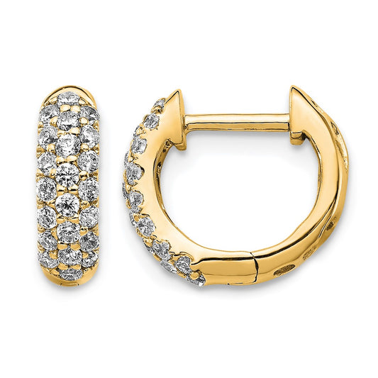Gold Diamond Hinged Hoop Earrings