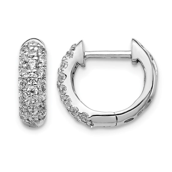 Gold Diamond Hinged Hoop Earrings