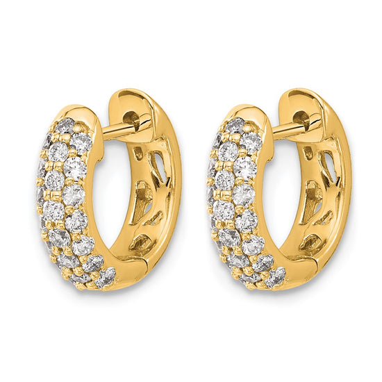 Gold Diamond Hinged Hoop Earrings