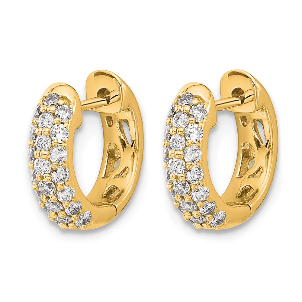 Gold Diamond Hinged Hoop Earrings