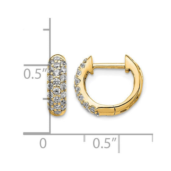Gold Diamond Hinged Hoop Earrings