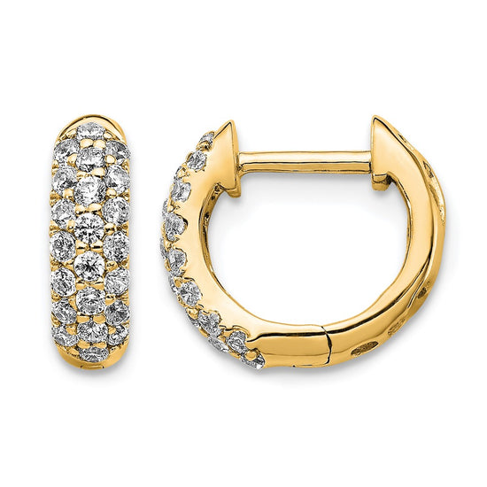 Gold Diamond Hinged Hoop Earrings
