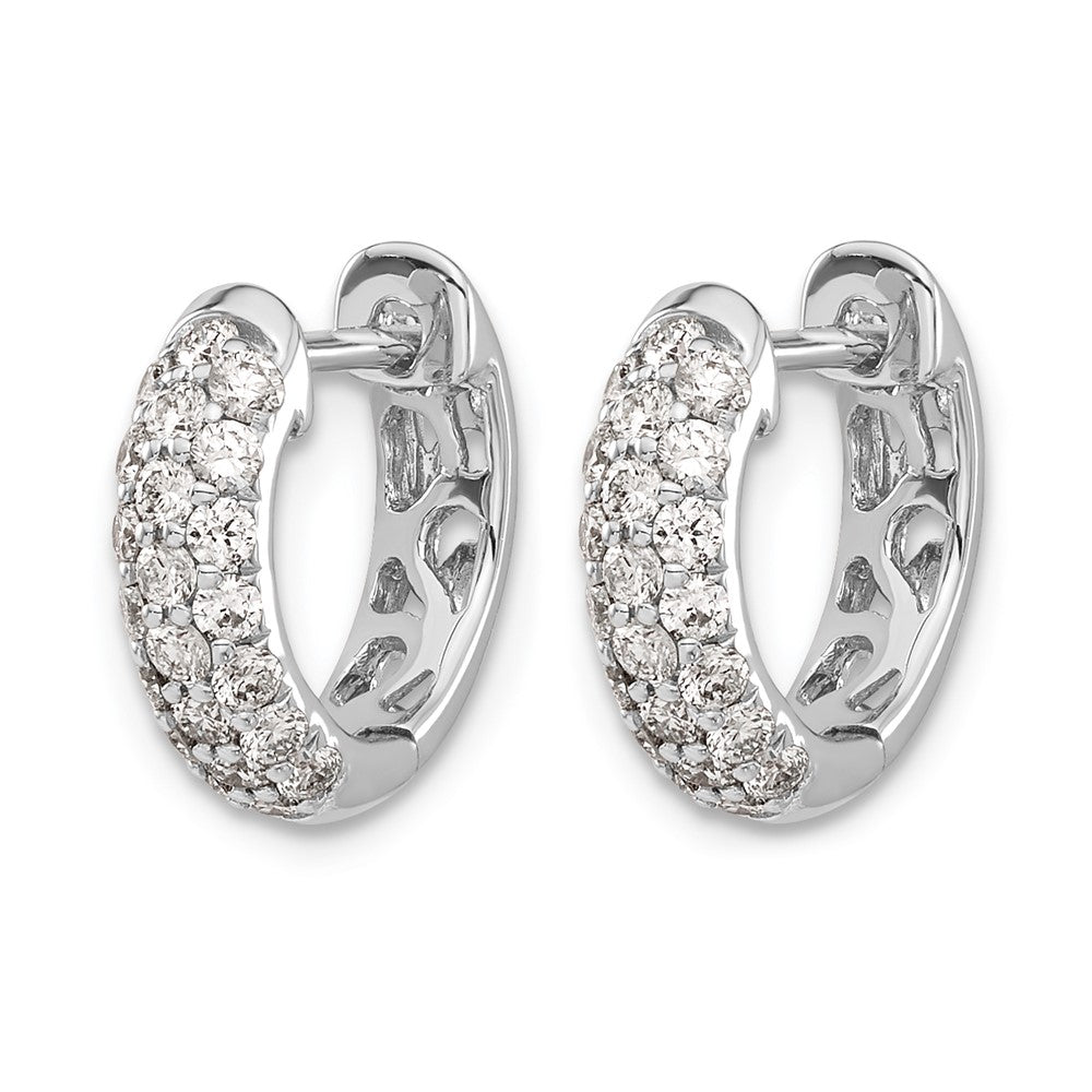 Gold Diamond Hinged Hoop Earrings