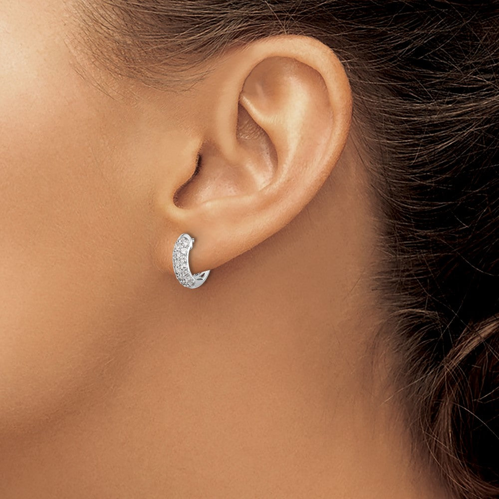 Gold Diamond Hinged Hoop Earrings