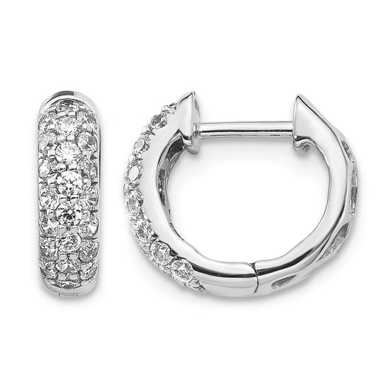 Gold Diamond Hinged Hoop Earrings